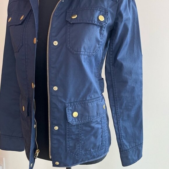 J. CREW Downtown Field Cotton Jacket Zip Snaps Front Utility Military Style - Picture 3 of 14